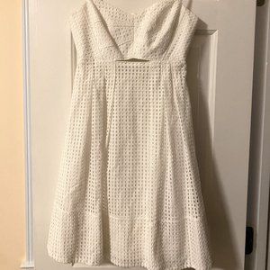 Club Monaco Tamarah Sweetheart Eyelet Cutout Mini White Dress